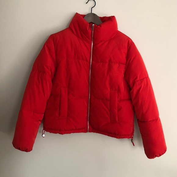 Coats | Hm Red Puffer Coat | Poshmark